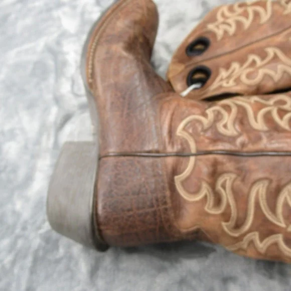 Cody James Western Boots Mens 13 D Brown Leather Square Toe Exotic Faux Elephant - Picture 10 of 16